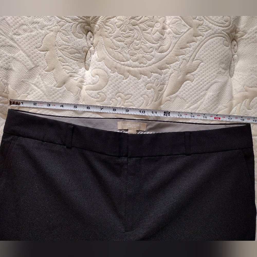 NWT Banana Republic Black Martin-Fit Lightweight Straight Leg Pants Women's 14S - Picture 3 of 7